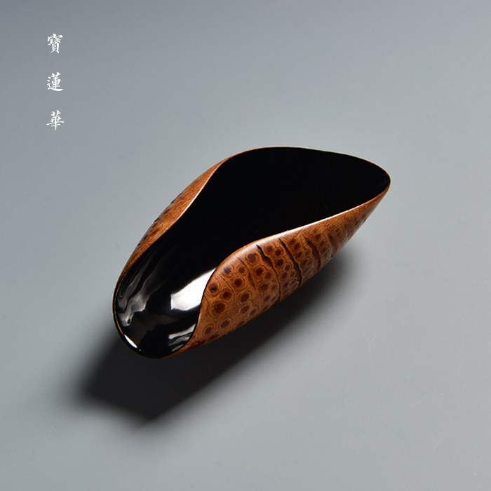 特精磨老竹根大漆茶则