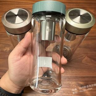 万象单层玻璃杯收腰弧形杯身厚实杯底通透清澈高硼硅玻璃水杯