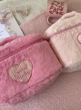 免费定制刺绣 韩版ins风百搭手提包化妆包女大容量旅行洗漱包