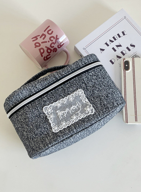 韩版ins风百搭刺绣手提包女大容量旅行洗漱包