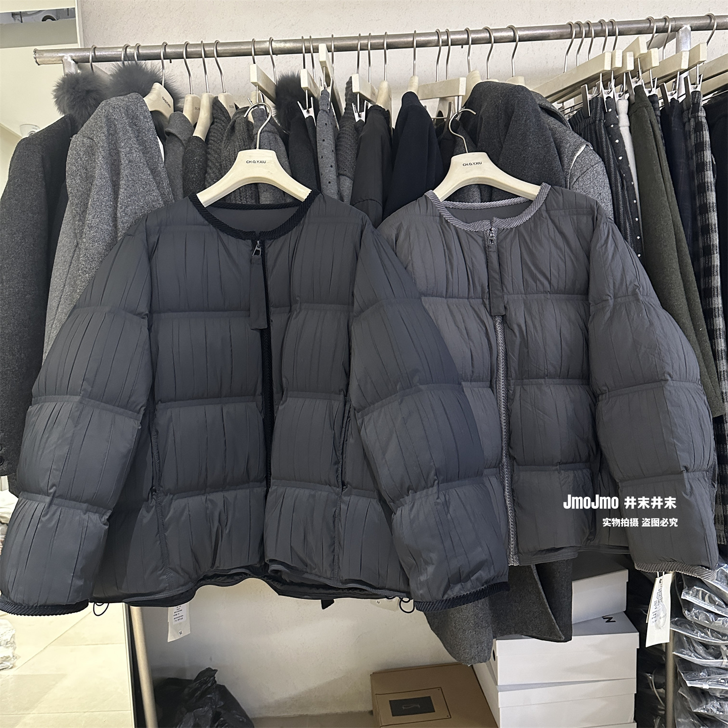 高级感压皱90白鸭绒羽绒服女