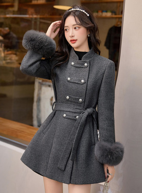 春夏新款时尚撞色翻领工装风口袋设计系带收腰衬衫式连衣裙短裙