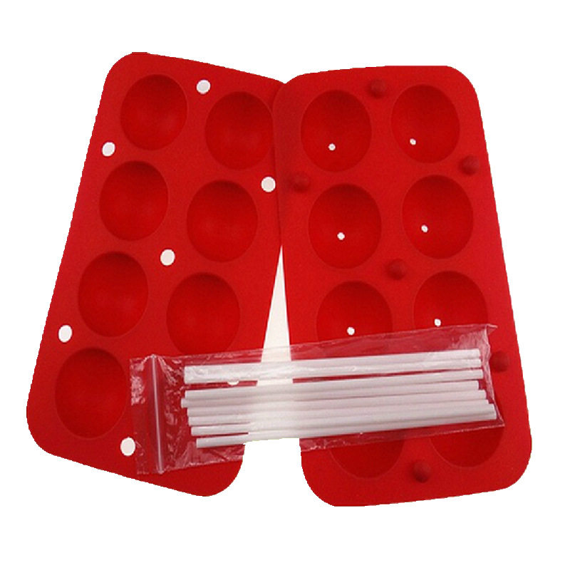 8连20孔棒棒糖硅胶模 烘焙翻糖蛋糕围边装饰工具糖果制作模具