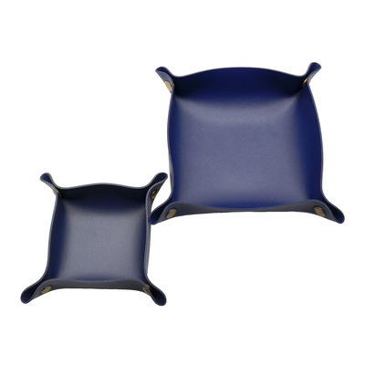 多色简易桌面收纳盒客厅首饰化妆品皮质收纳骰子托盘Storage box