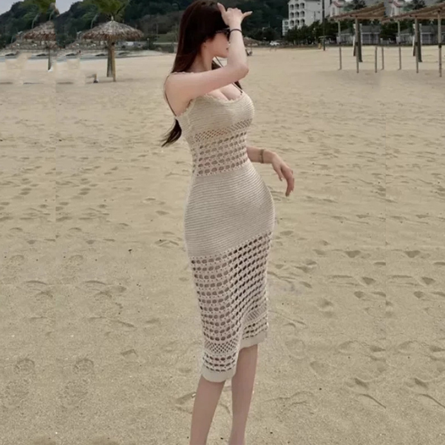 气质吊带连衣裙女装镂空性感修身2026新款夏季中长款包臀连身裙子