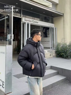 90绒泡芙休闲羽绒服男装 痞帅百搭连帽外套上衣潮牌宽松韩系短 冬季