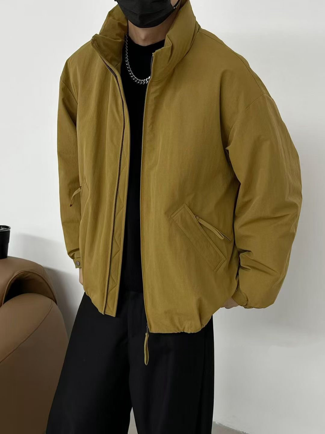 冬季新款立领白鸭绒羽绒服男装保暖休闲宽松潮牌百搭面包服外套衣