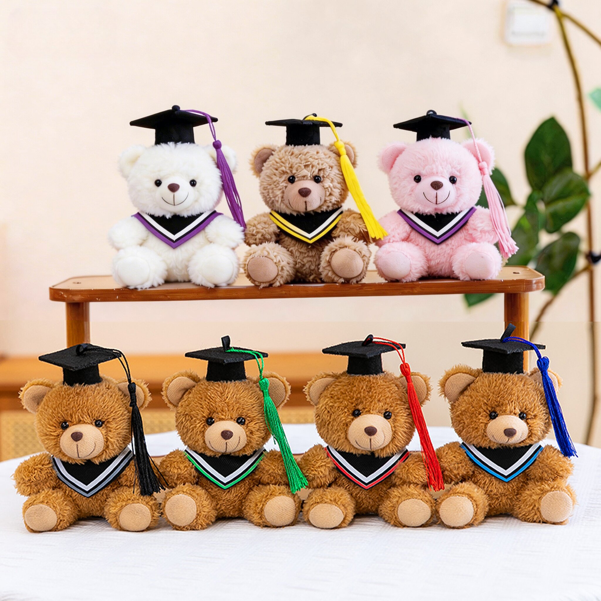 毕业小熊玩偶泰迪熊公仔毛绒玩具挂件大学生博士帽典礼纪念毕业季