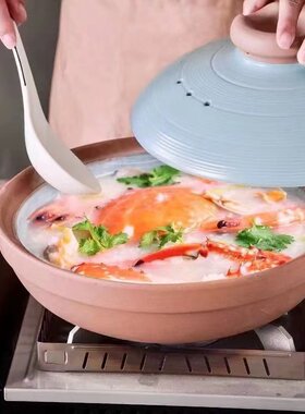 康特耐紫玉7-宽口浅煲陶瓷砂锅酒店批发商用耐高温大容量沙锅