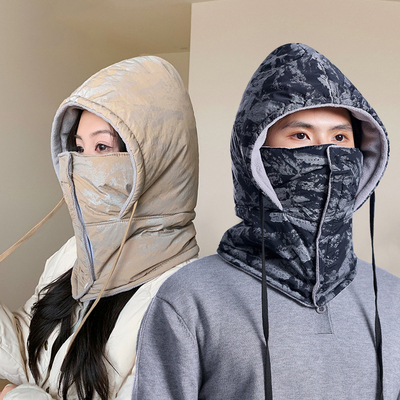 男孩中学生面罩围脖帽子一体冬