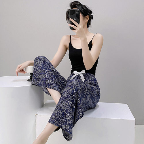 青年外穿棉绸裤女棉球裤