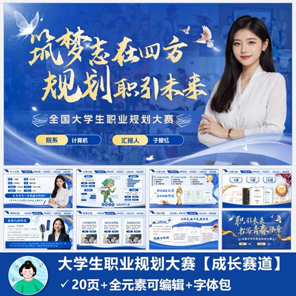 职业生涯规划PPT模版自动发货