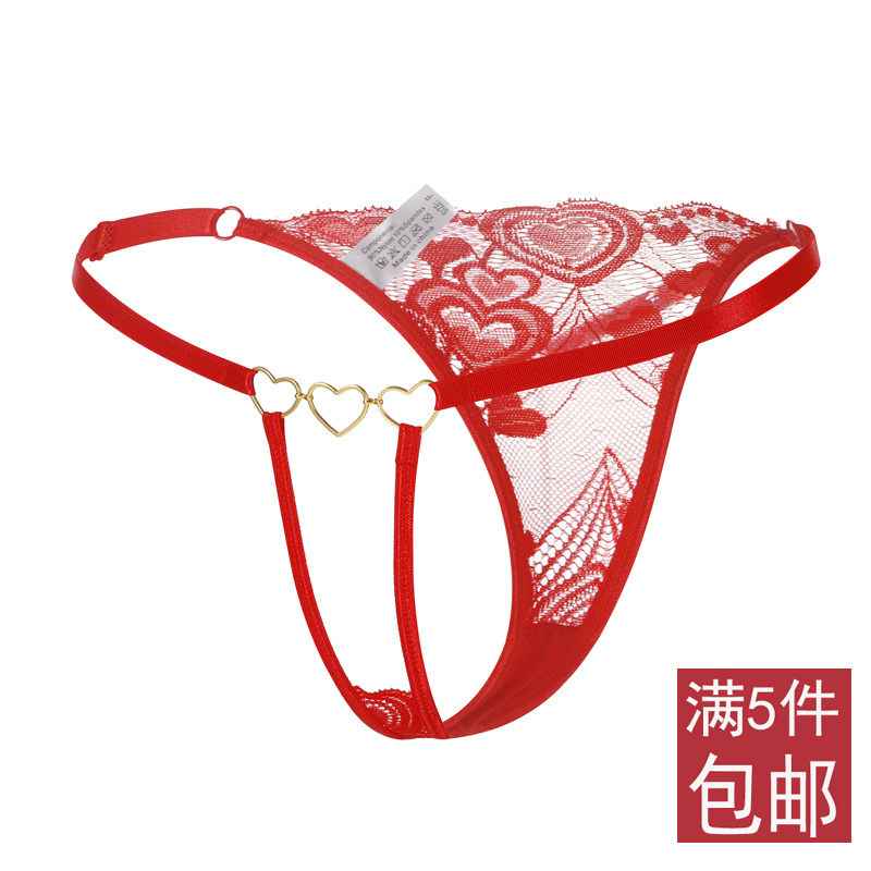 甜美蕾丝爱心链细带镂空性感丁字裤腰围可调火辣纯欲本命年红t裤,女士内衣/男士内衣/家居服,女丁字裤,淘宝优惠券,粉丝福利购,淘宝优惠卷