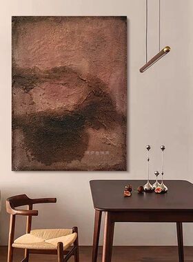 侘寂风客厅手绘抽象油画宏图民宿玄关肌理立体装饰画餐厅手工挂画