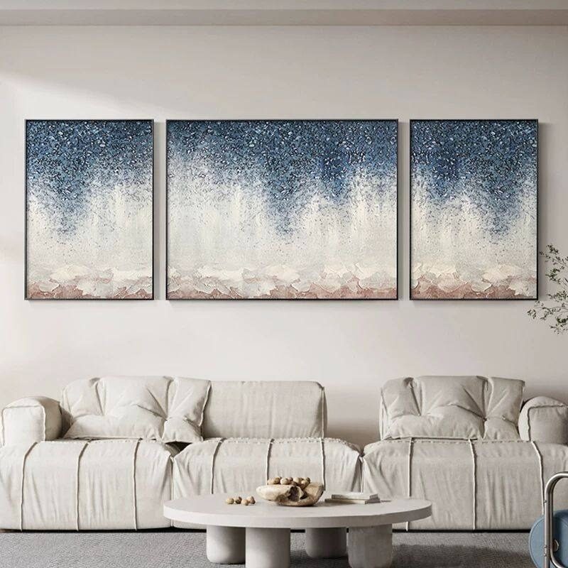 手绘油画肌理星空抽象挂画高级感现代玄关客厅沙发落地刀画装饰画