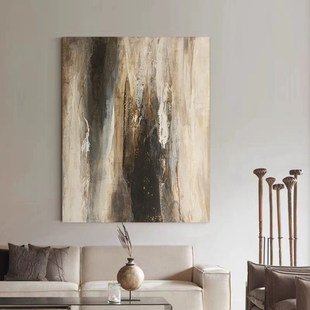 MB.手绘油画憧憬现代极简客厅沙发背景墙装饰画玄关抽象侘寂挂画