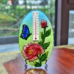 饰品桌面摆件 温度计家居装 家用室内温度计房温表高精准壁挂式 台式