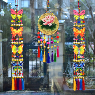 民族风孔雀风铃挂串客厅卧室墙壁装 饰品 饰挂件墙面挂饰创意家居装