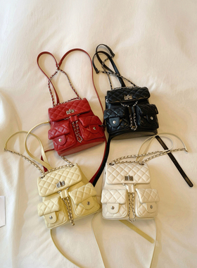 南风Chio2nd 爆浆莓果双肩包包女式2026新款高级感菱格链条小背包