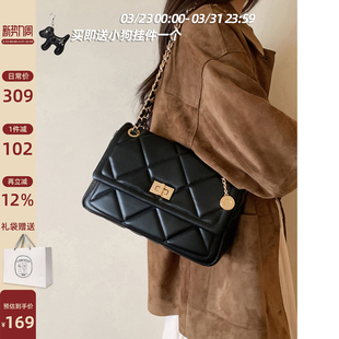 南风Chio2nd 暖冬华夫小方包包女日常通勤百搭链条菱格单肩斜挎包