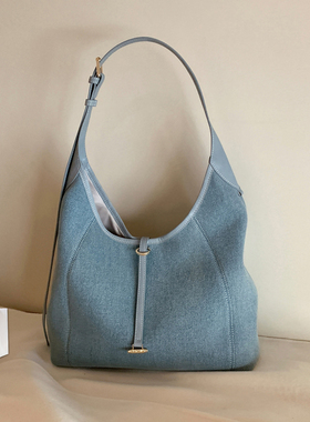 南风Chio2nd 寒江涿玉托特包包女牛仔蓝休闲松弛感单肩大包斜挎包