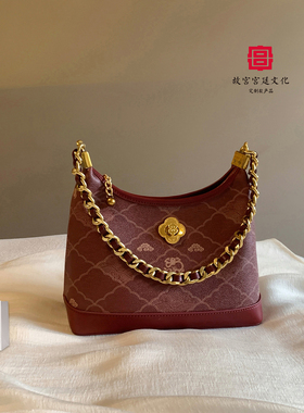 南风chio2nd 故宫文化系列 韶华托特包包女士新年红色单肩斜挎包