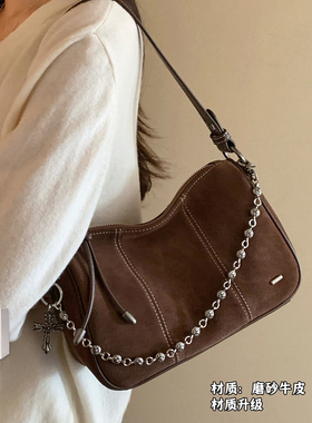 南风Chio2nd 磨砂真皮牧野旅者腋下包包女复古通勤麂皮单肩斜挎包