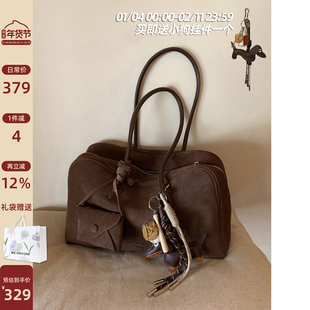 南风chio2nd Ceir高端系列 磨砂真皮枕头包包女秋冬单肩手提大包