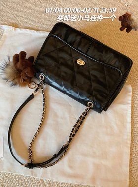 南风Chio2nd 冬影香榭链条包包女款黑色通勤百搭菱格单肩斜挎大包