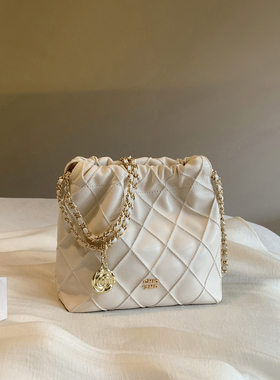 南风Chio2nd 华夫菱格水桶包精致小香风菱格链条包包女单肩斜挎包