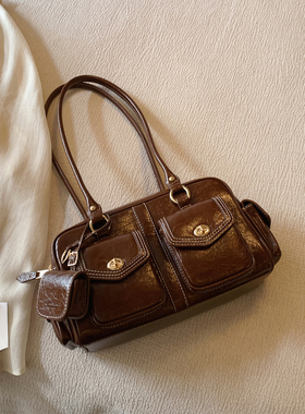 南风Chio2nd 流金印象枕头包包女秋冬上班通勤单肩包波士顿手提包