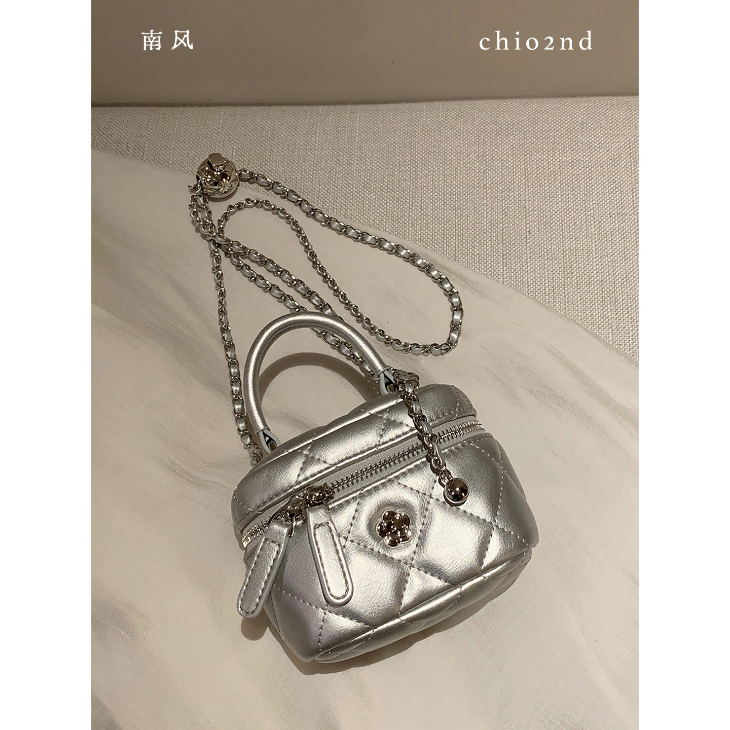 南风小铺银河山茶盒子包2023新款小包包女手提香风链条单肩斜挎包