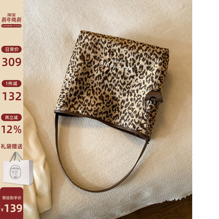 南风Chio2nd 威尼斯夜托特包包女秋冬大气松弛豹纹单肩包通勤大包