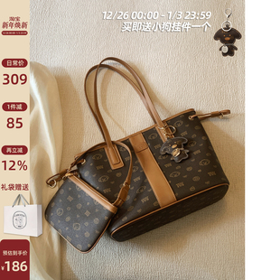 南风Chio2nd 面包小狗落叶知秋托特包包女上班通勤包手提单肩大包