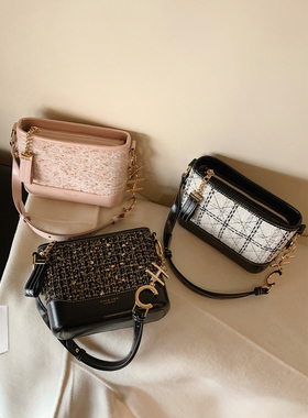 南风Chio2nd 霓语米兰流浪包包女新款冬季小香风粗花呢单肩斜挎包