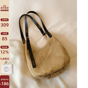 南风Chio2nd 菠萝假日水桶包包女单肩包秋冬慵懒松弛感手提编织包