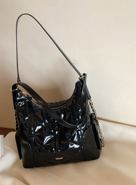 南风Chio2nd 贵气流金托特包包女复古菱格hobo包通勤单肩斜挎大包