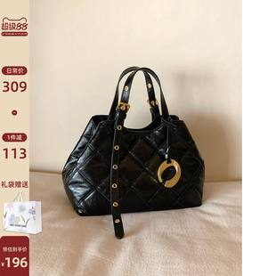 南风Chio2nd 秋暄曼波托特包包女高级感月牙扣精致菱格手提斜挎包