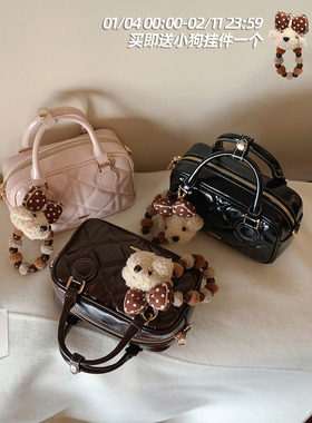 南风Chio2nd 琥珀棕旅枕头包包女2026新款菱格手提包单肩斜挎小包