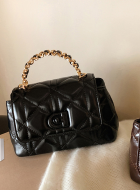 南风Chio2nd 荣耀巴黎小方包包女黑色菱格手提包百搭单肩斜挎小包