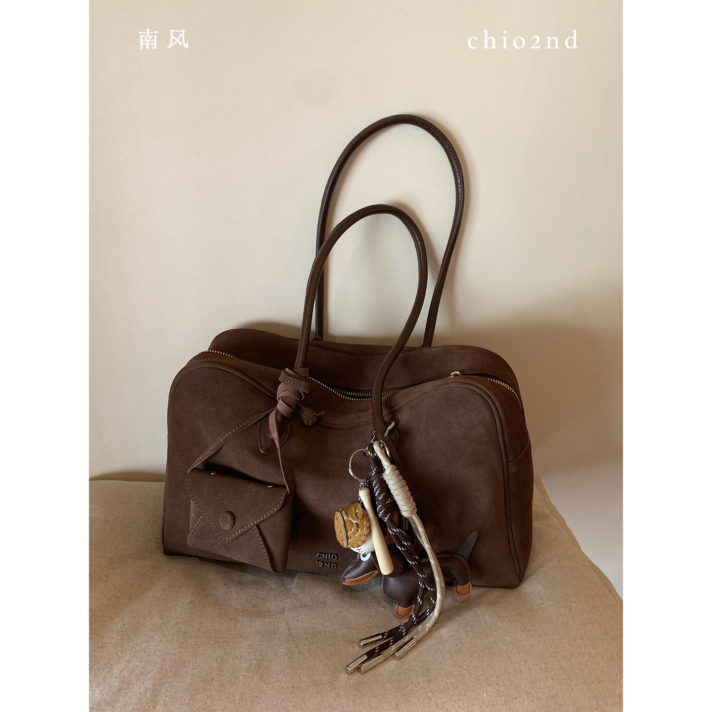 南风chio2nd Ceir高端系列 磨砂真皮枕头包包女春夏单肩手提大包