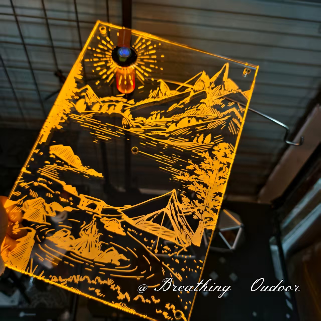 一单元山川 IGT单元板露营亚克力发光桌板野营多功能桌面户外