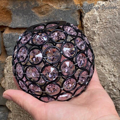 GZ露营灯灯罩水晶球灯笼帐篷灯LED灯光影水晶灯罩配件氛围粉紫色