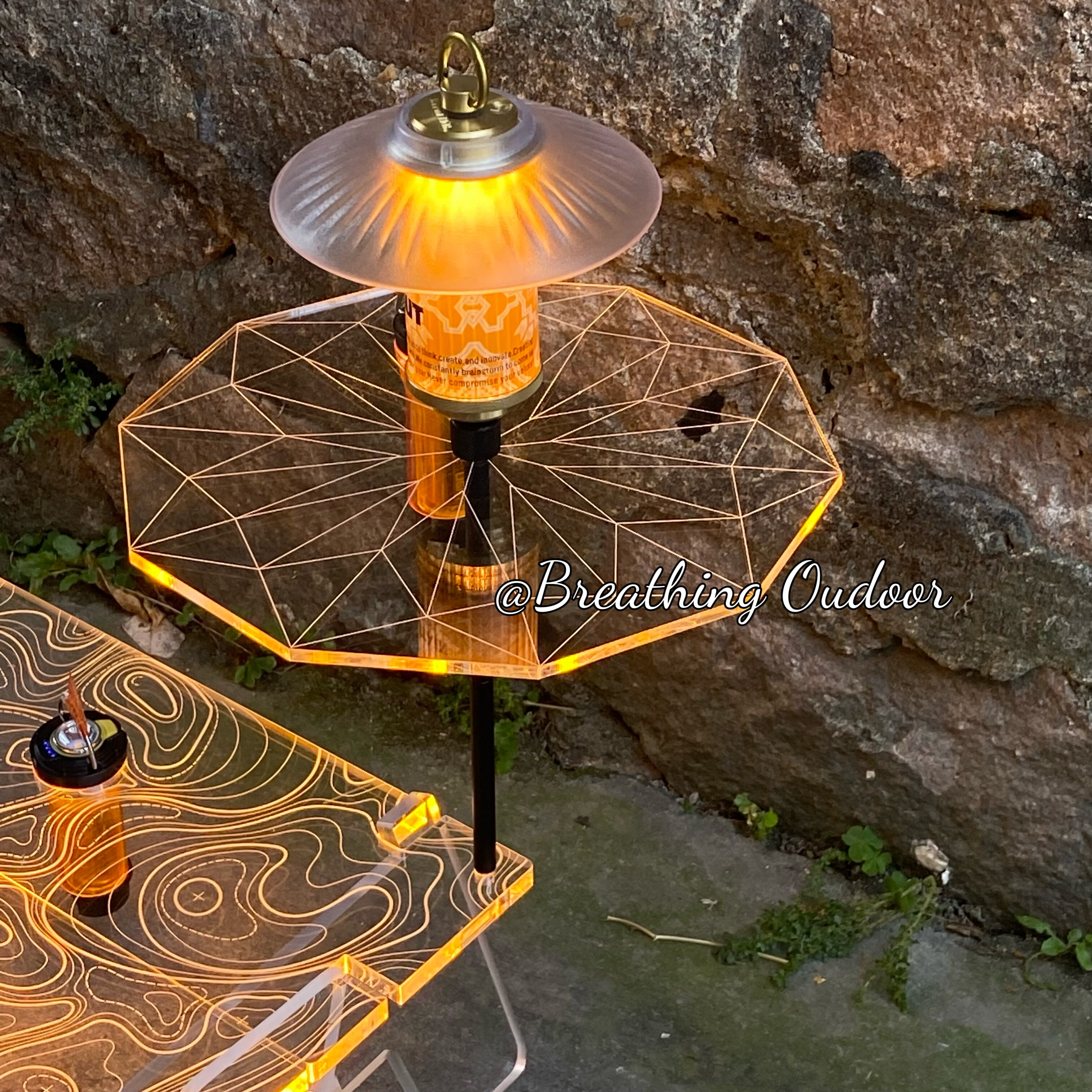 igt亚克力发光板灯架露营便携式置物架Goalzero灯罩星芒户外