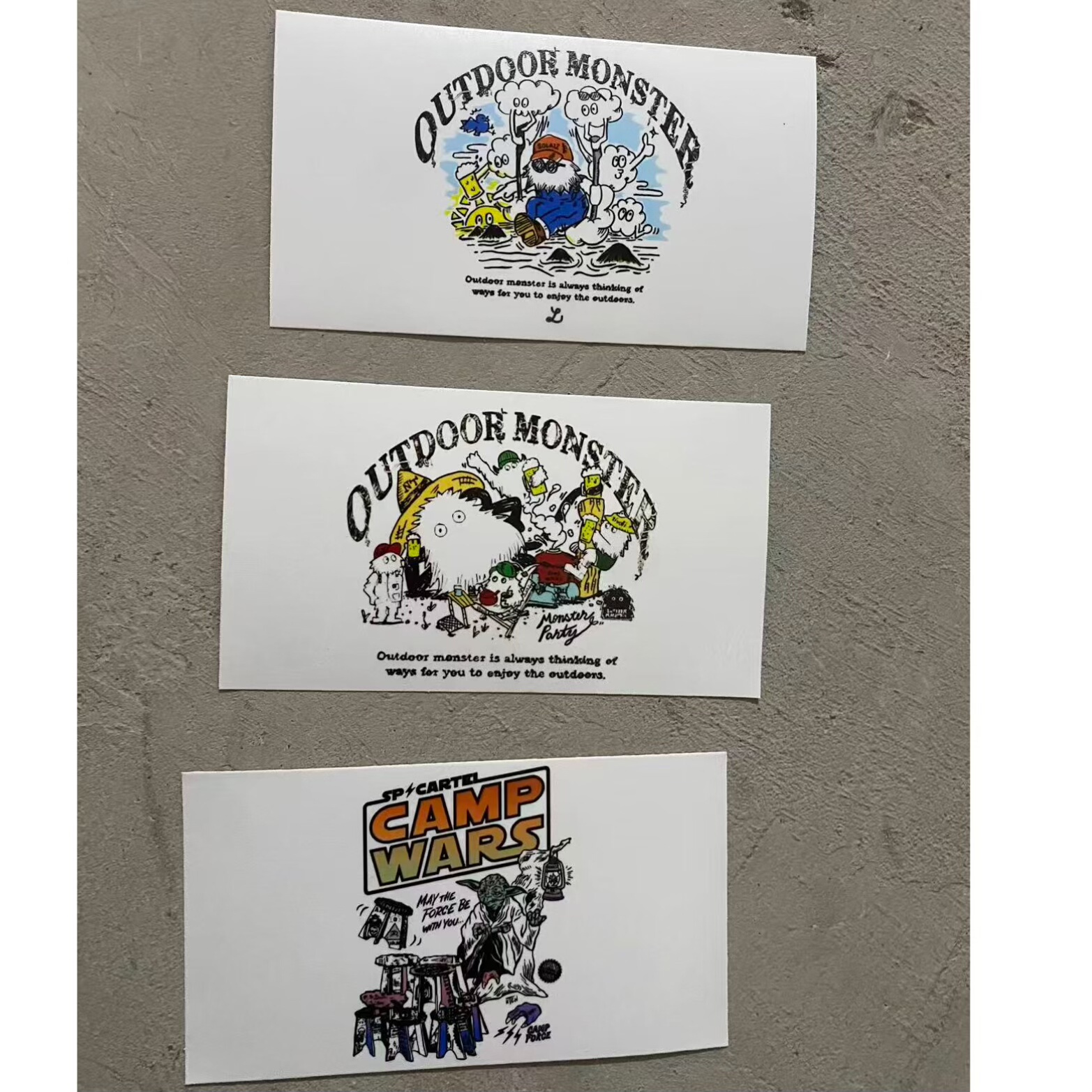 38灯贴纸 OUTDOOR MONSTER小怪兽系列限定款diy户外露营灯个性化