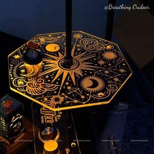 星空八角置物架igt亚克力发光板灯架露营便携式Goalzero灯罩户外