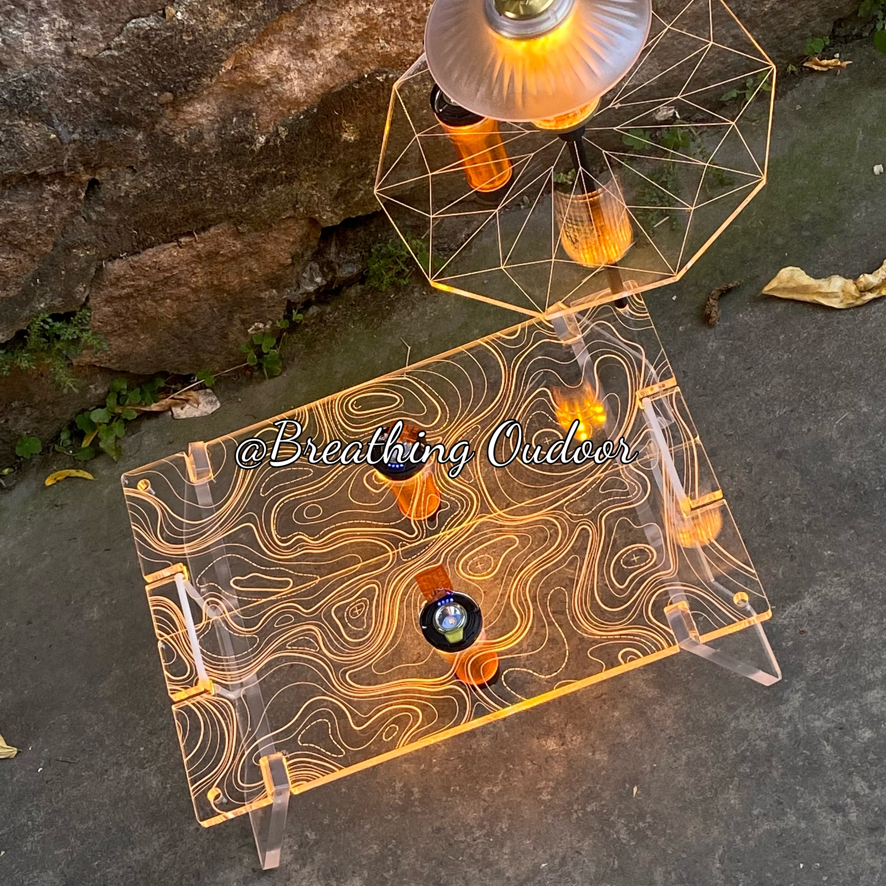 高透高等线户外亚克力折叠桌轻量化igt单元板多功能便携拼接桌子