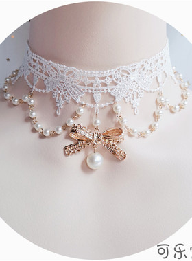 原创手作风独家蕾丝花嫁锁骨链