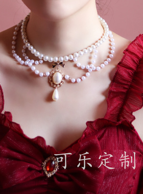 洛丽塔欧式宫廷风花嫁珍珠项链