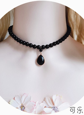 日常百搭风暗黑欧式宝石锁骨链